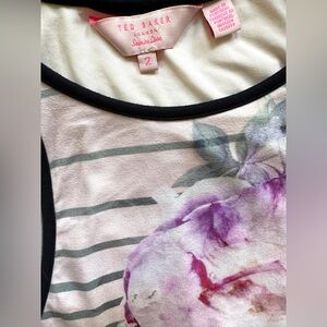 Ted Baker London Laya Pure Peony Stripe Midi Jersey size 2 lined no issues